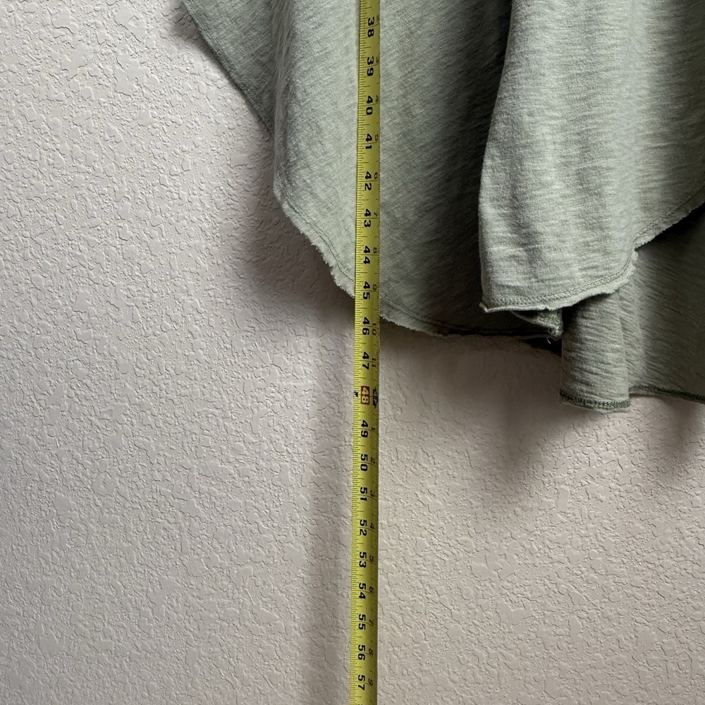 Z Supply The Reverie Slub Cotton Dress Sz S Light Green Drop Cut Hem V Neck - Picture 3 of 6